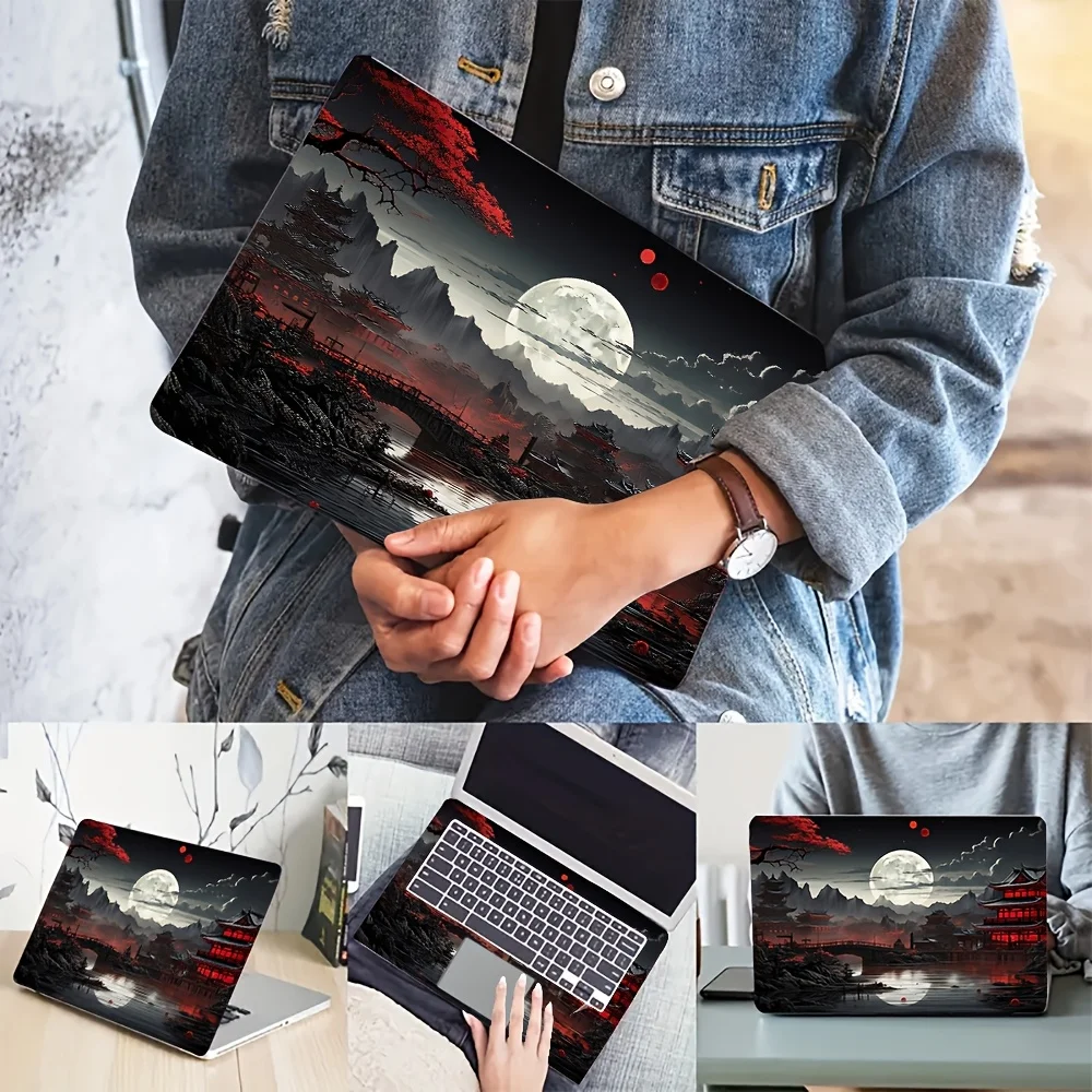 

2 Pieces, Cartoon Deep Mountain Moon Design Computer Skin, Universal Vinyl Scratch Resistant Sticker, Universal for Mac Books