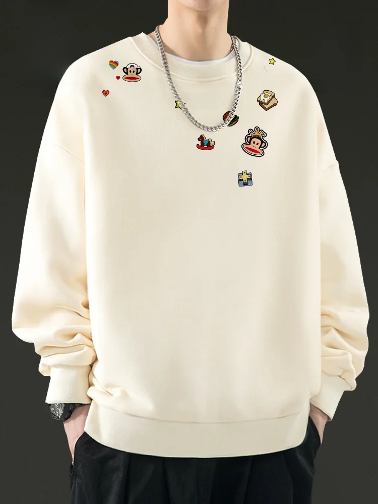 

Fce Lined Sweatirt ex Winter Warm Lamb Velvet Print aphic Crew Ne Comfortable Long Sve T-irt