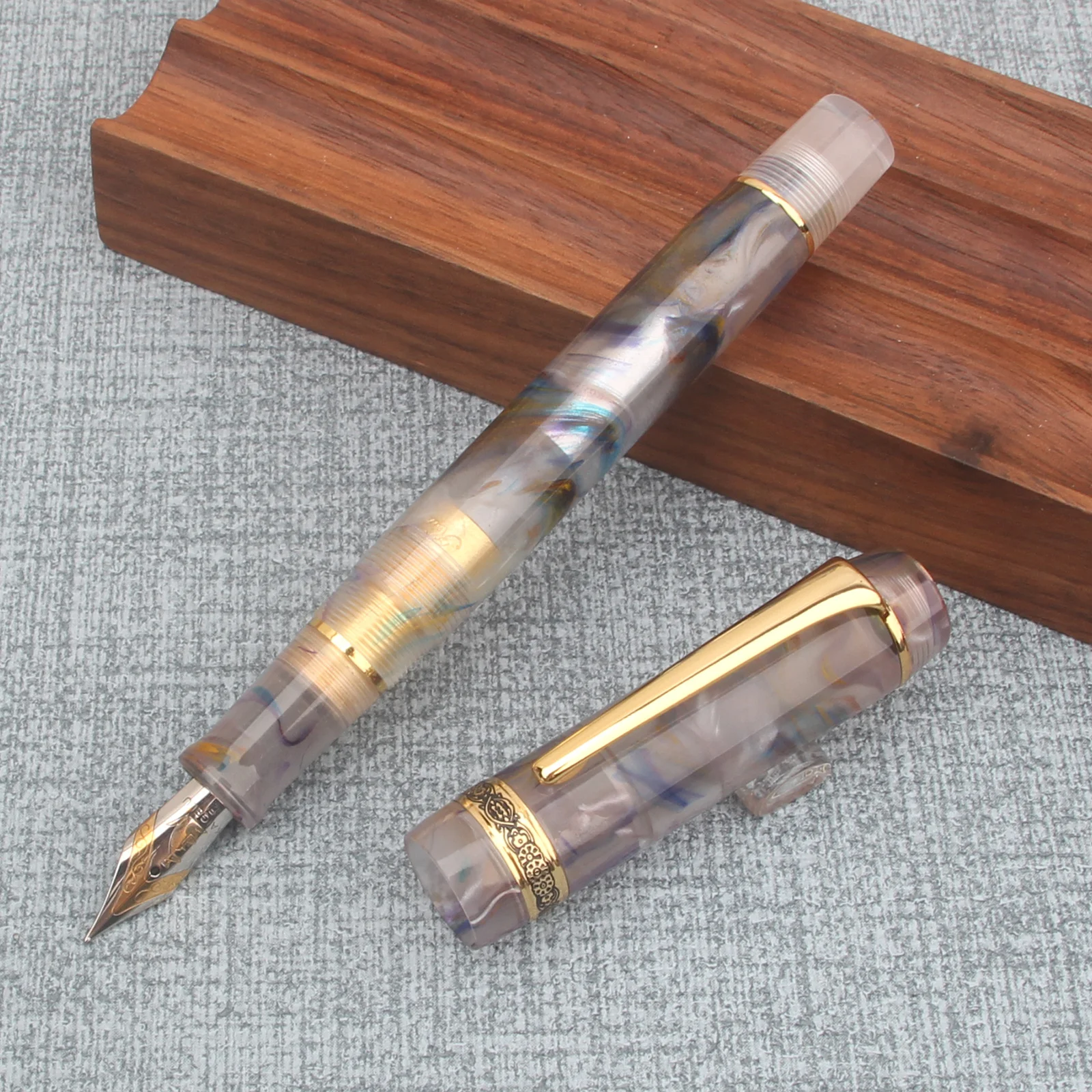 New KAIGELU 316 Transparent Acrylic Fountain Pen No6 EF F M Nib Includes Converter Large Size Writing Pen Gift