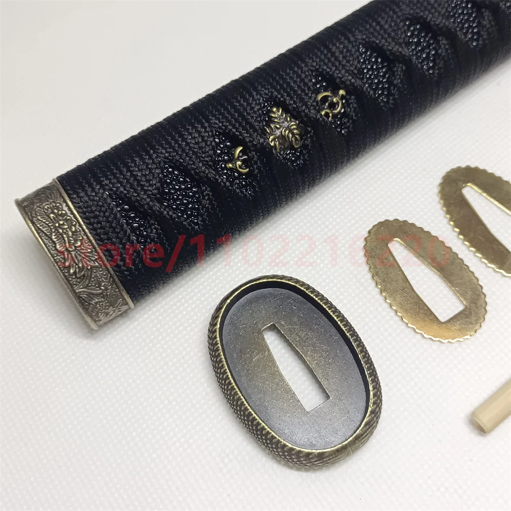 20cm Tsuka Handle Alloy Tsuba Handguard Guard Habaki Seppa Fuchi Kashira Menuki For Japanese Japan Samurai Katana Sword Parts