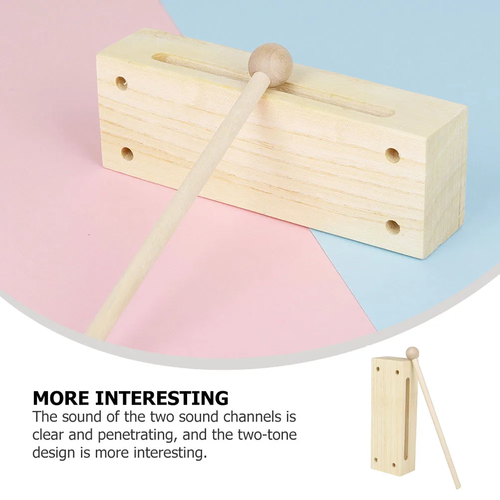 

1 Set Dual-Tone Wooden Percussion Block Kids Musical Instrument Rhythm With Mallet Clear Sound Music Teaching Supply Children