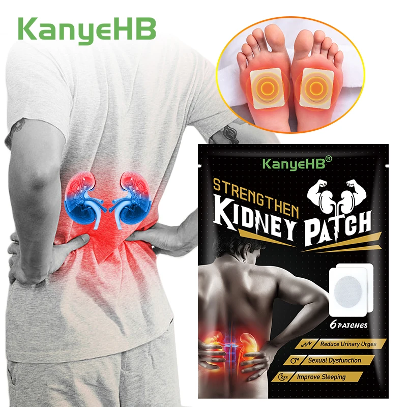 6Pcs=1Bag Kidney Care Patch Recovery Kidney Function Herbal Care Plaster Relieve Sexual Dysfunction Frequent Urination W022