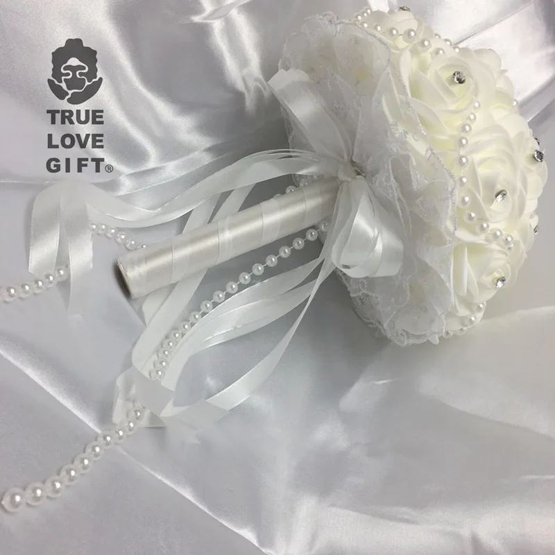 Pearl string bridal bouquet creative new design western wedding goods bud bouquet