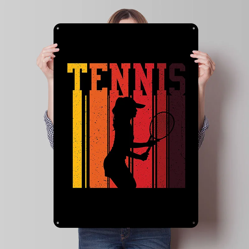 Tennis Retro Tennis Blechposter Individuelle Wandkunst Vintage Metallschilder Retro Blechtafel für Garagendekoration Gaming