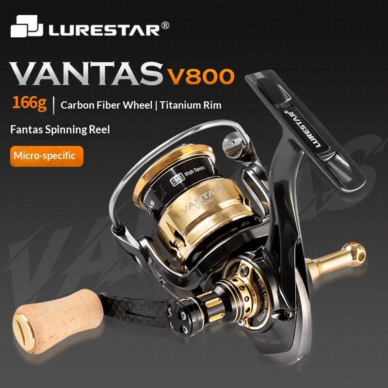 VANTAS V800 166g Spinning Reel Ultralight Micro Lure Fishing Carbon Body Ultra Shallow Spool Titanium Coated Saltwater Resistant