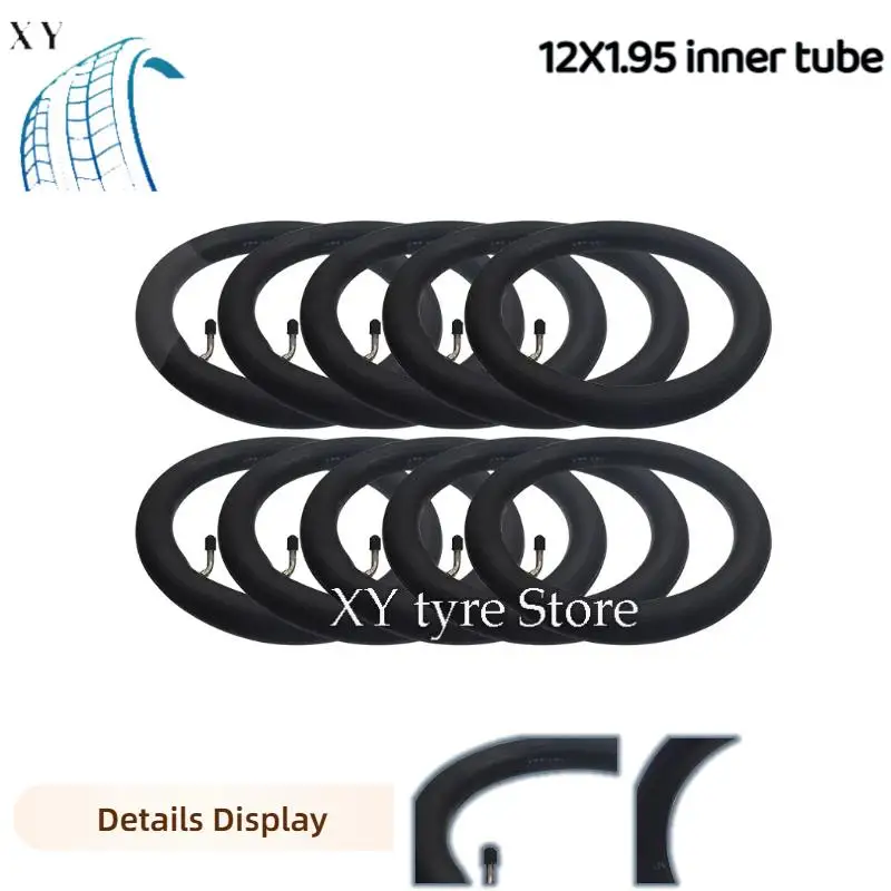 

12Inch 12x1.95 Inner Tube curved Valve Camera For 12 x 2.125 tyres Bike Electric Scooter