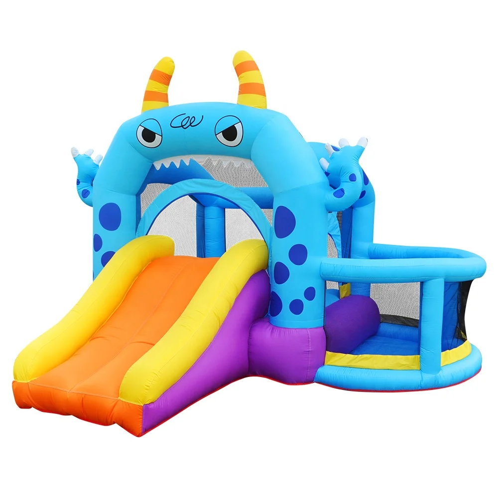 

Little Monster Bodyguard Bounce House Castle For Sale Toy Swimming Pool Amusement Park Custom Small Slide Inflatable Jumping Bed