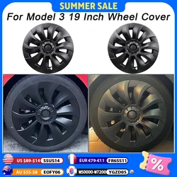 4PCS Hub Cap for Tesla Model 3 19 Inch Wheel Cap Performance Replacement Automobile Hubcap Full Rim Cover Accessories 2020-2023