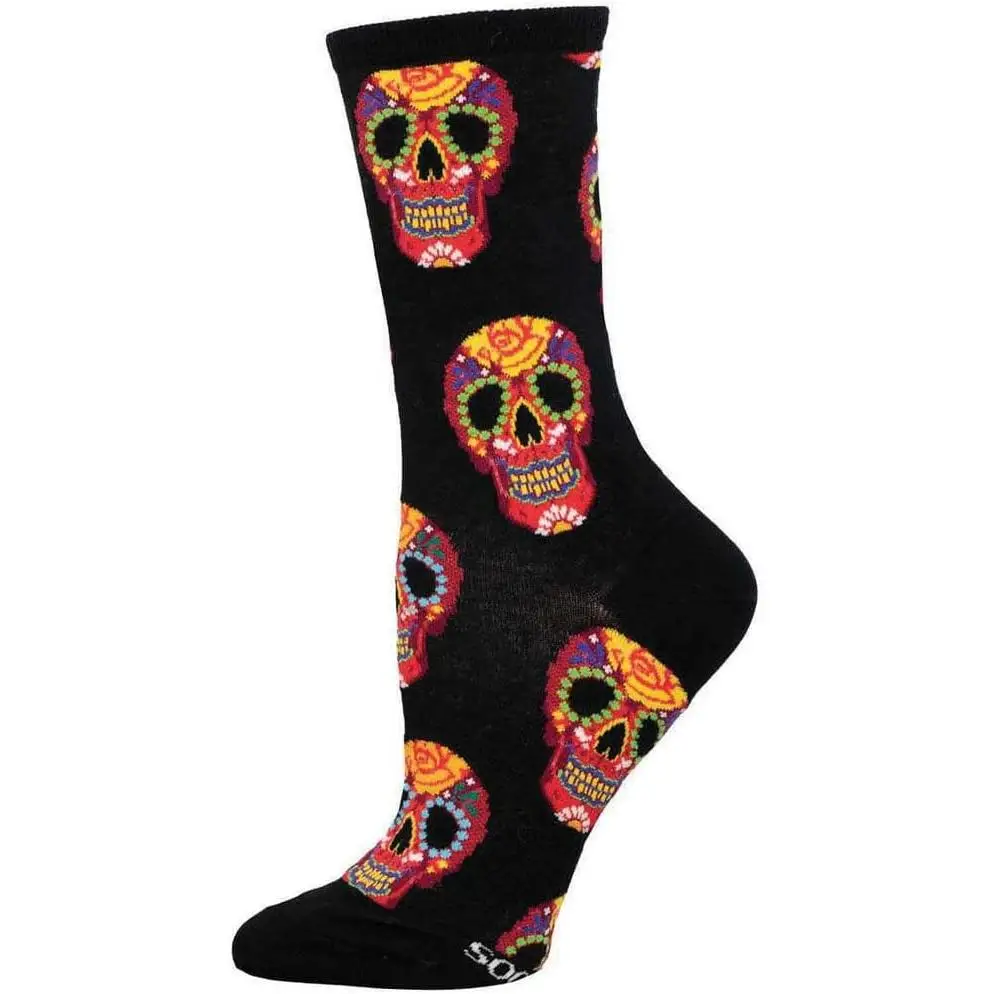 

Женские носки Socksmith Dia De Los Muertos с черепом, дышащие нескользящие спортивные носки в стиле ретро в стиле Харадзюку