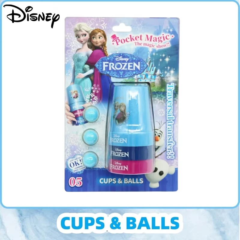 Disney Magic Tricks Cartoon FROZEN Cups And Balls Magical Toys Disappearing Novelty Puzzle Toys Street Close Up Show Props Party