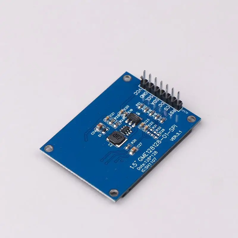 1,5-дюймовый 1,5-дюймовый 128x128 OLED-экранный модуль дисплея 4PIN 7PIN SH1107 драйвер IIC 4 контакта белый для Raspberry Pi для STM32