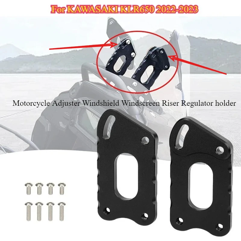 Motorcycle Adjuster Windshield Windscreen Riser Regulator holder for Kawasaki KLR 650 KLR650 2022 2023