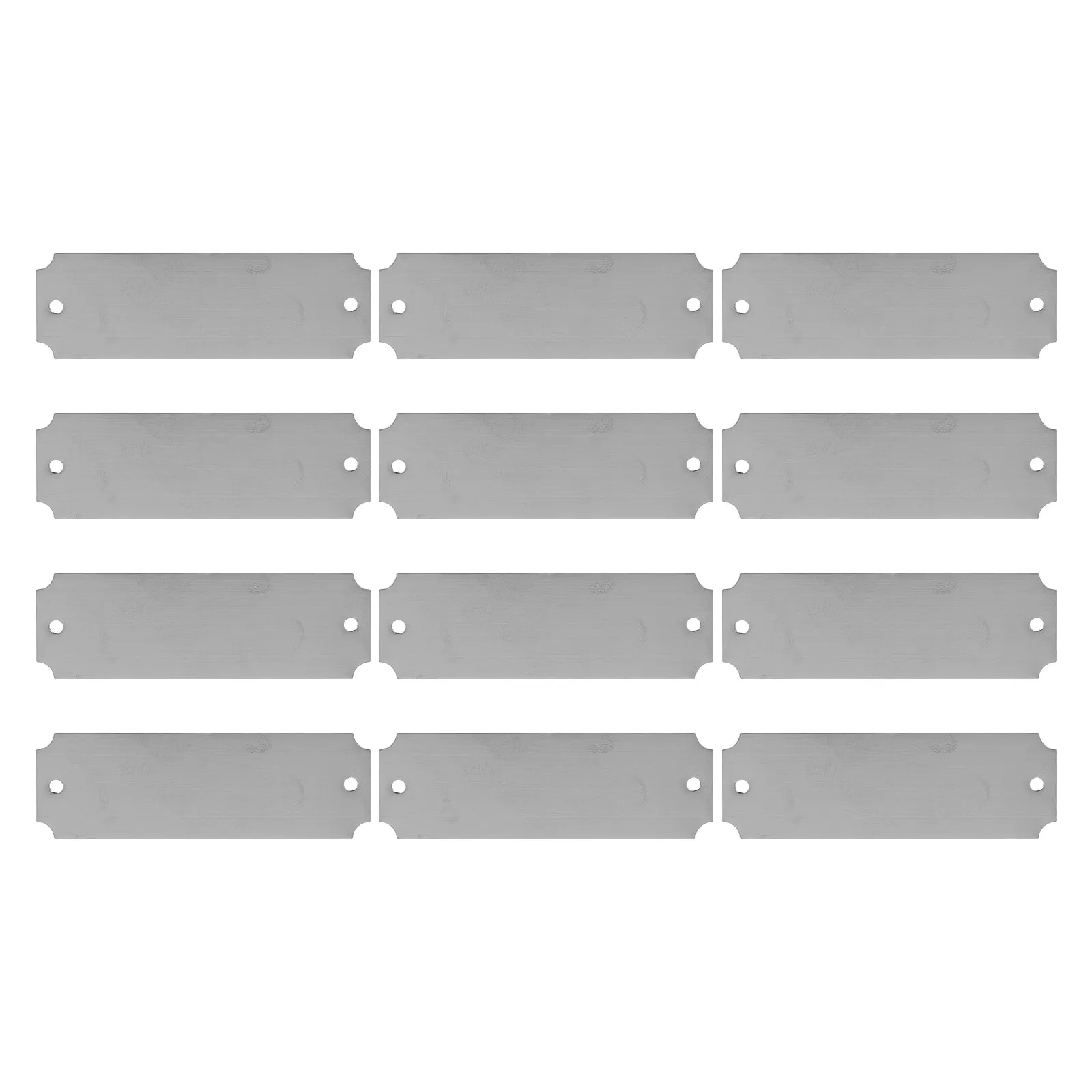 12Pcs Stainless Steel Blank Name Tags Rectangle Engravable Metal Craft Tags for Office Desk Luggage Identification Jewelry