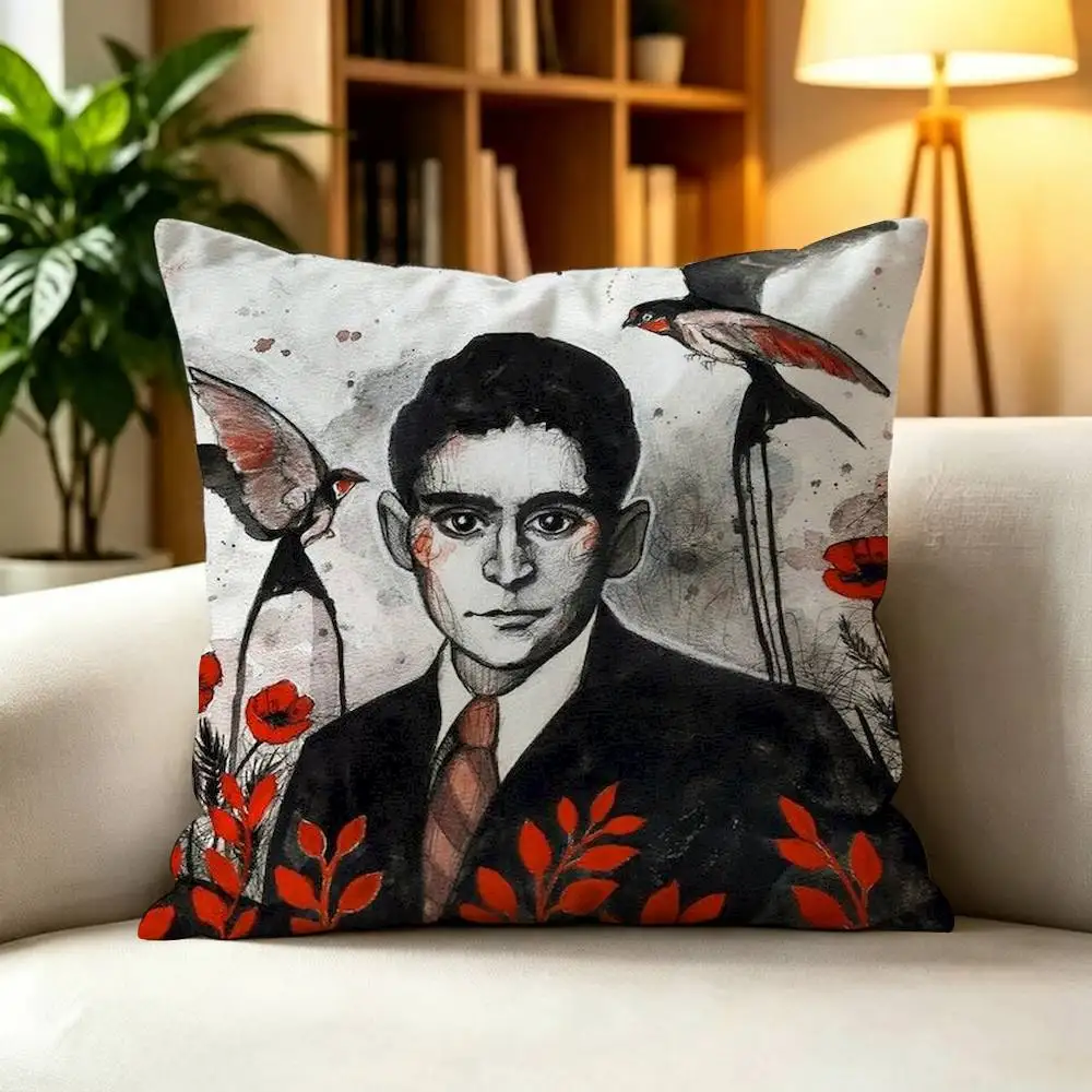 Abstract Surreal F-Franz Kafka  Double-Sided Printed Cushion Cover Bedroom Bedside Sofa Pillow Case