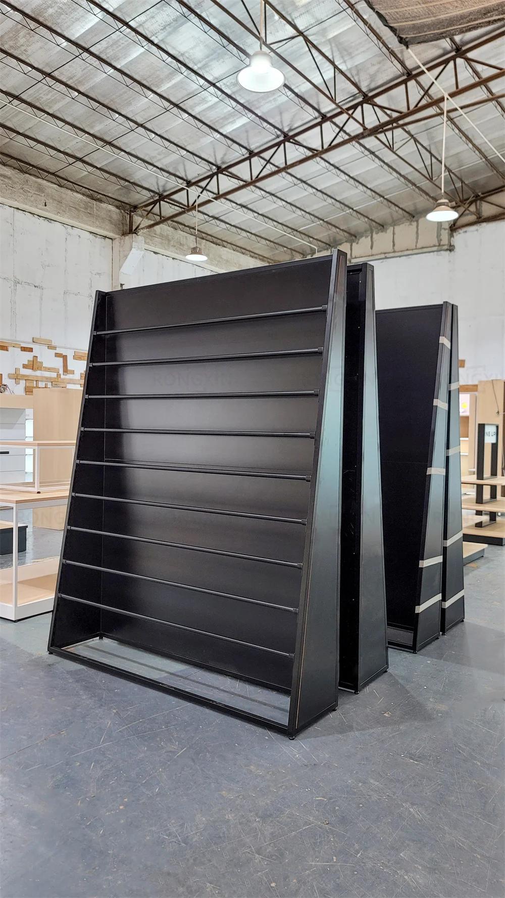 Rak Display Baja Kayu Desain Toko Ritel Kustom, Rak Gondola Supermarket, Tempat Penyimpanan, Rak Penyimpanan Ritel