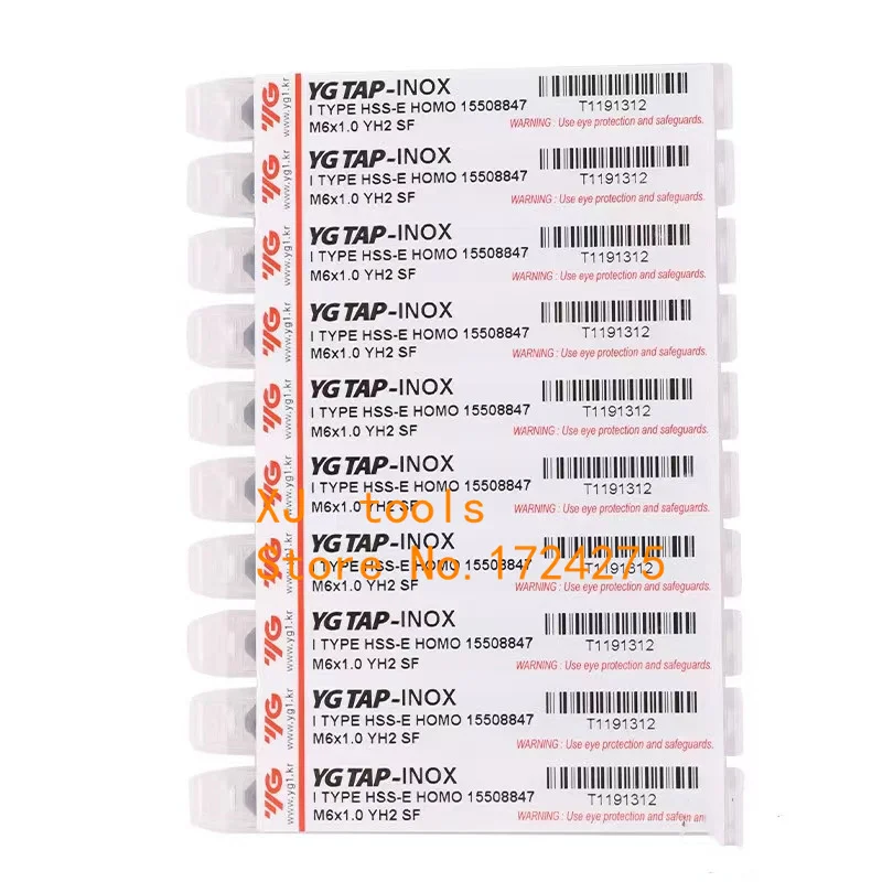 YG-1 T1191 Спиральный метчик HSS-EX M2 M3 M3.5 M4 M5 M6 M8 M10 M12 M14 M16 M18 M20 M22 M24 M27 M30 Для обработки: нержавеющая сталь