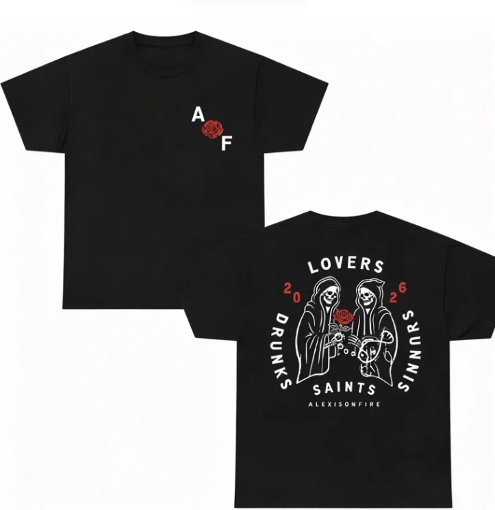 2026 Men's Heart Skull Graphic Short Sleeve T-shirt Gothic Casual Crewneck Tee