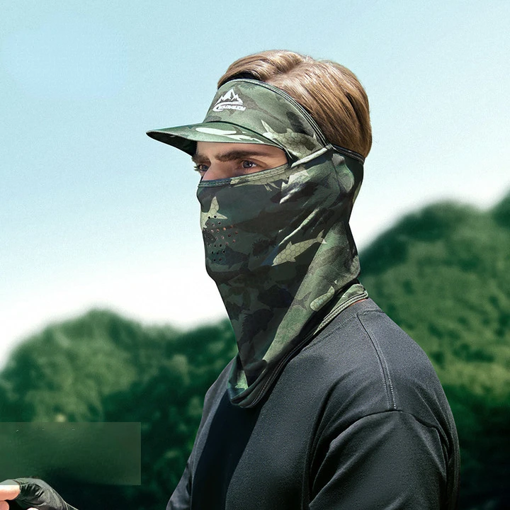 

Summer Outdoor Fishing Cap, Ice Silk Face Mask, Men's Cycling, UV Protection, Quick Drying, Breathable Bandana, XTJ124