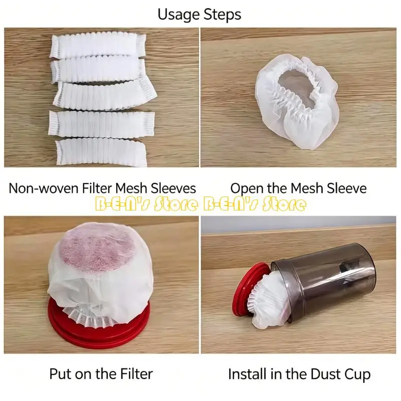 Y1AD 100Pcs Washable Vacuum Cleaners Filter Covers Nonwoven Dust Collection Bags Protective Cover For Home Use Enduring