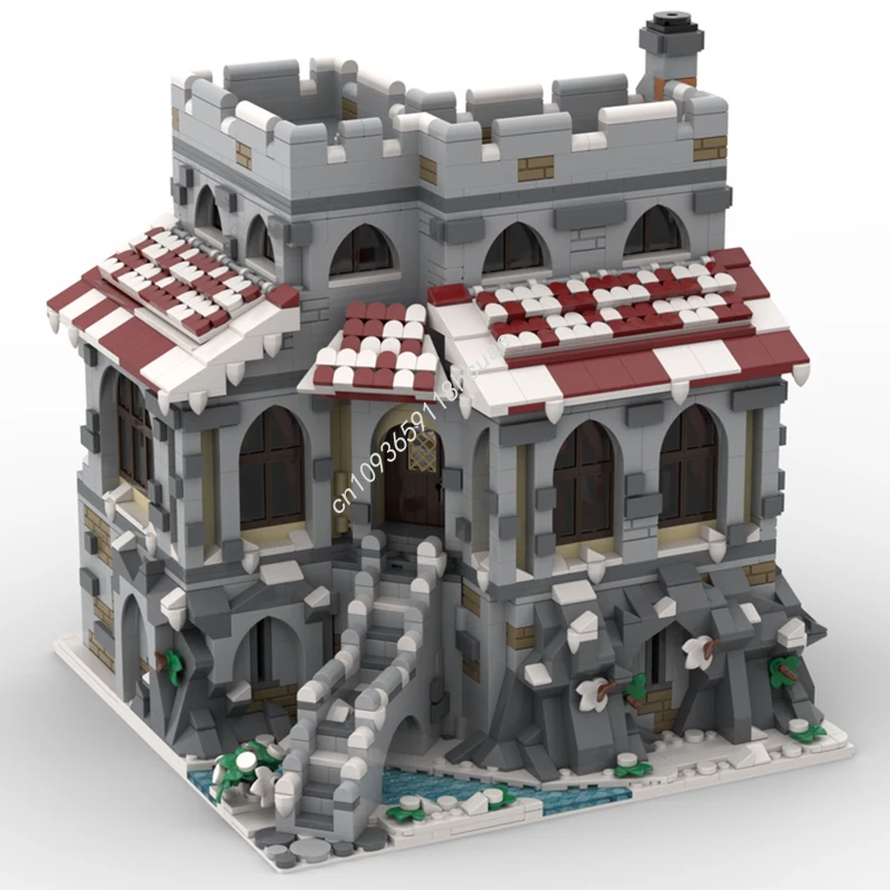 

3119 шт. MOC Особняк вампира под снегом, зимняя версия, строительные блоки для замка, рождественский подарок, креативная ручная работа, сделай сам