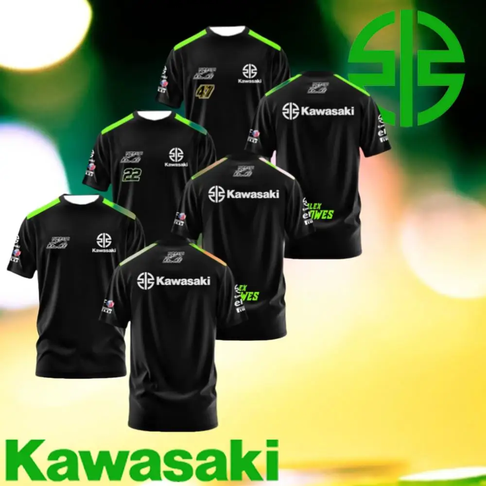 

Kawasaki Motorcycle Competition Men's Quick-Drying T-Shirt High Quality Hot-Selling Luxury Short Sleeve Off-Road Riding Jersey