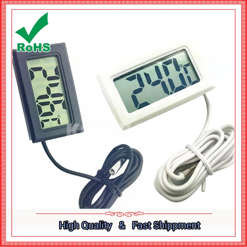 Electronic Digital Thermometer Fish Tank Refrigerator Water Temperature Table With Waterproof Probe