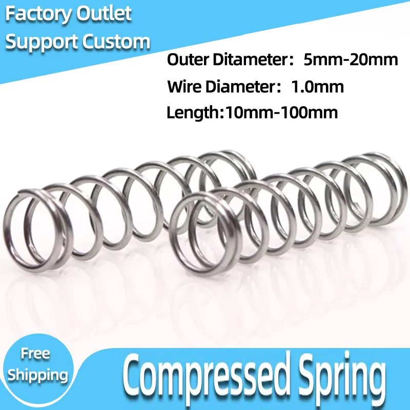 Creamily 10PCS Compression Spring SUS Compressed Spring Wire Diameter Y-Type Rotor Return Spring 1.0mm