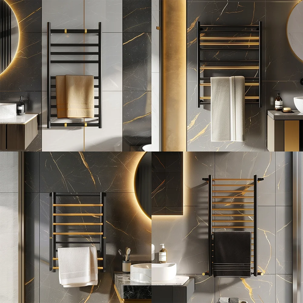 Luxury Brass Massage Towel Electric Towel Warmer Wall Mounted Rack