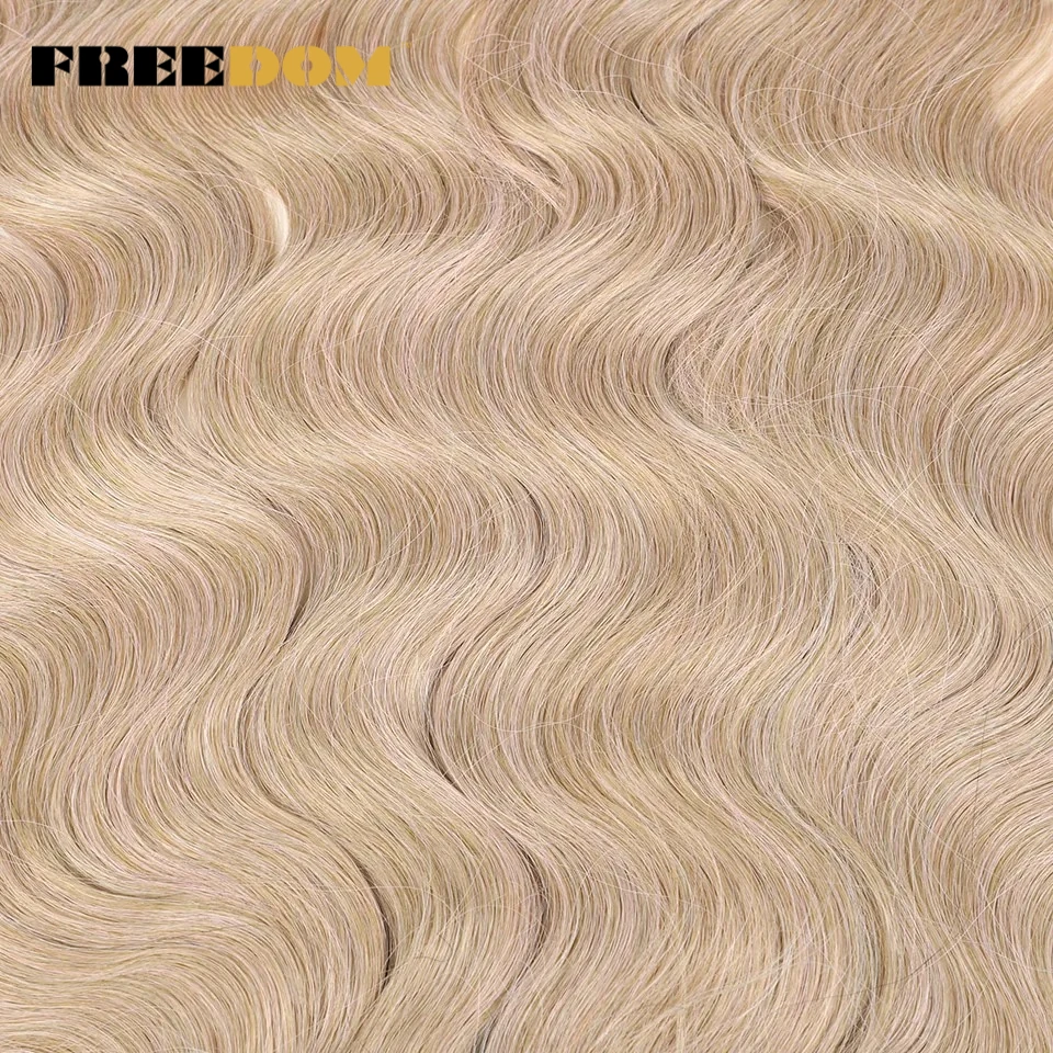 الحرية الجسم موجة كروشيه اصطناعي الشعر 24 بوصة طويلة ضفائر شعر ذيل حصان ملحقات أومبير براون أزرق أخضر وصلات شعر #5