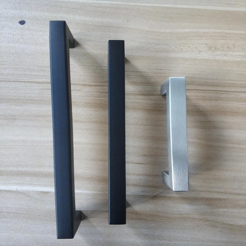 Gold Stainless Steel Cabinet Square Handles Modern Minimalist Furniture Drawer Wardrobe Door Stainless Steel Gold Handles image 4