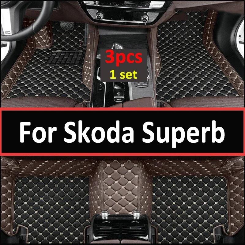 

Автомобильные коврики LHD для Skoda Superb 2023 2022 2021 2020 2019 2018 2017 2016, аксессуары для салона автомобиля, водонепроницаемые коврики