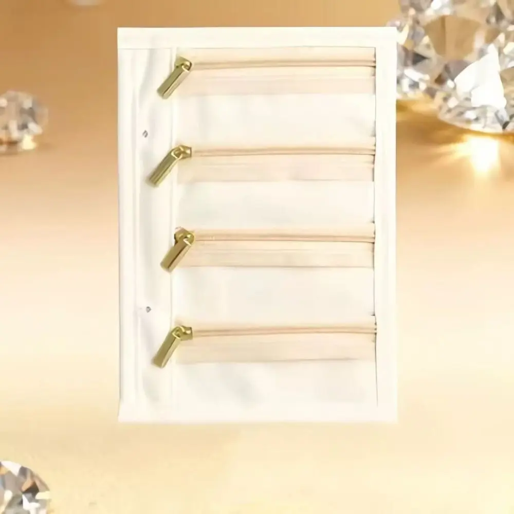 Earrings Necklace Velvet Jewelry Packing Bag Transparent Zipper Jewelry Storage Case Bracelet Rings Multi-pockets