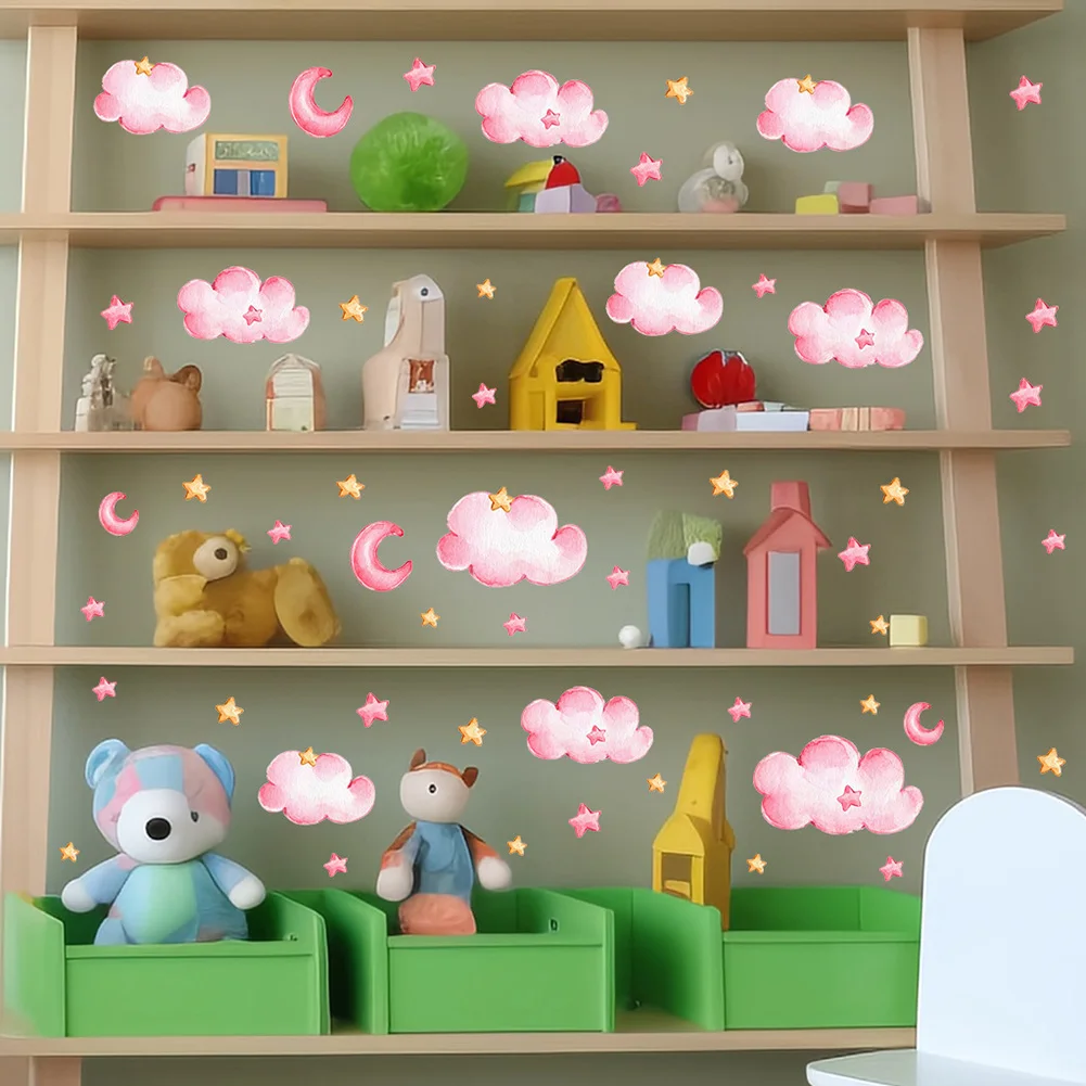 Star Wall Decals Glow Wall Stickers Glow-in-the-dark Waterproof Oil-resistant Easy Application PVC Material Child-safe