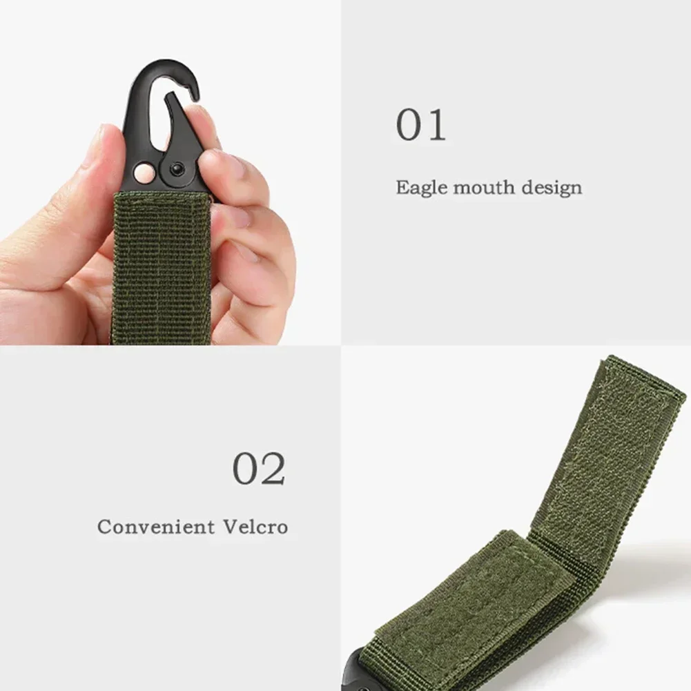 Outdoor Multifunction Tactical Hanging Buckles Nylon Webbing Belt Triangle Buckle Climbing Tool Accessory Carabiner Keychain 1pc