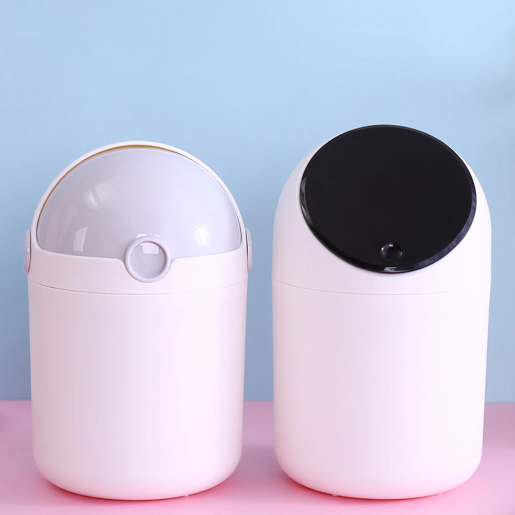

Mini Trash Can Desktop Waste Container Black Small Garbage Paper Basket Household Bedroom Office Eco Friendly Simple Design