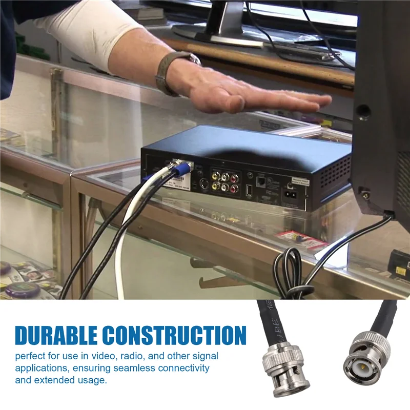 

SUNRI-RG58 BNC штекер к BNC штекерному разъему Обжимной разъем Коаксиальный соединительный кабель Провод сигнальной линии осциллографа