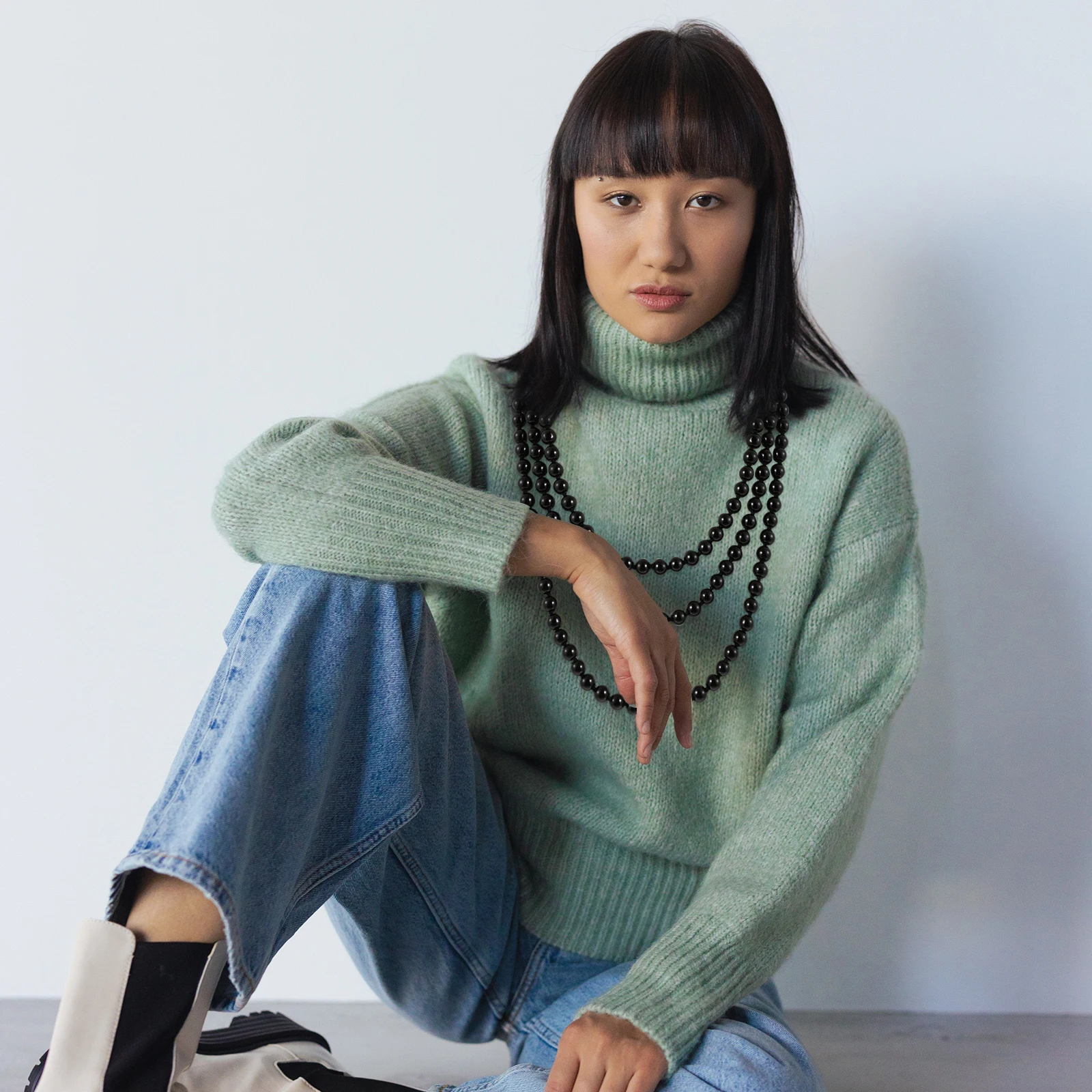 

Женское длинное ожерелье в стиле ретро с искусственным жемчугом, элегантное ожерелье-свитер с жемчугом, легкое и удобное