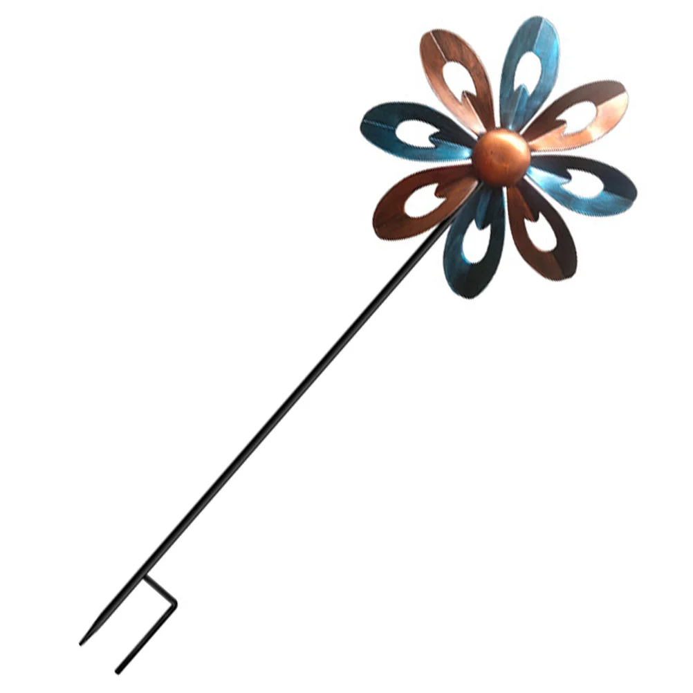 

Iron Decor Bright Colors Rotating Fun Garden Lawn Party Outdoor naments Scene Prop Pinwheel Decoration Funny Windmill Garden