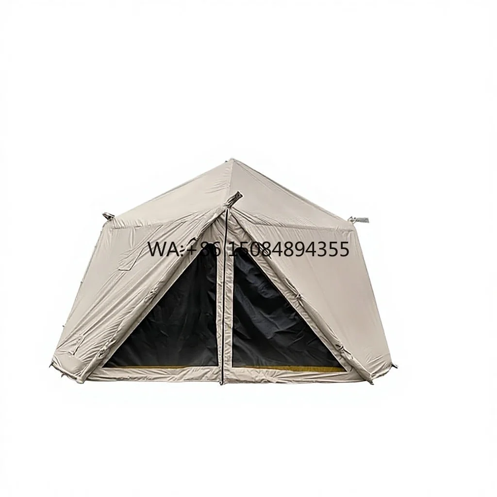 Easy Setup Portable 4 Season Waterproof Windproof Inflatable Camping Outdoor Tent with One Bedroom and Inflatable Pump