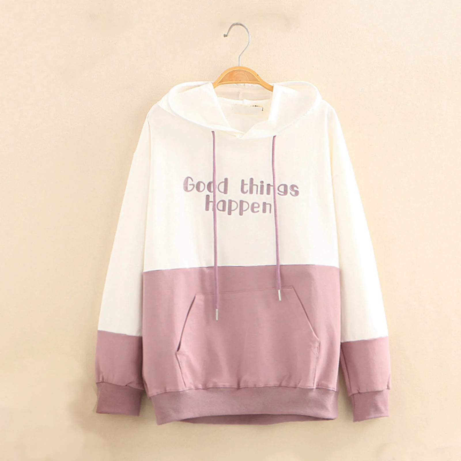 

Warm Hoodies Women Splice Casual Letter Print Sweatshirt Patchwork y2k Long Sleeve Hooded Sweater Versatile High Quality Clothes