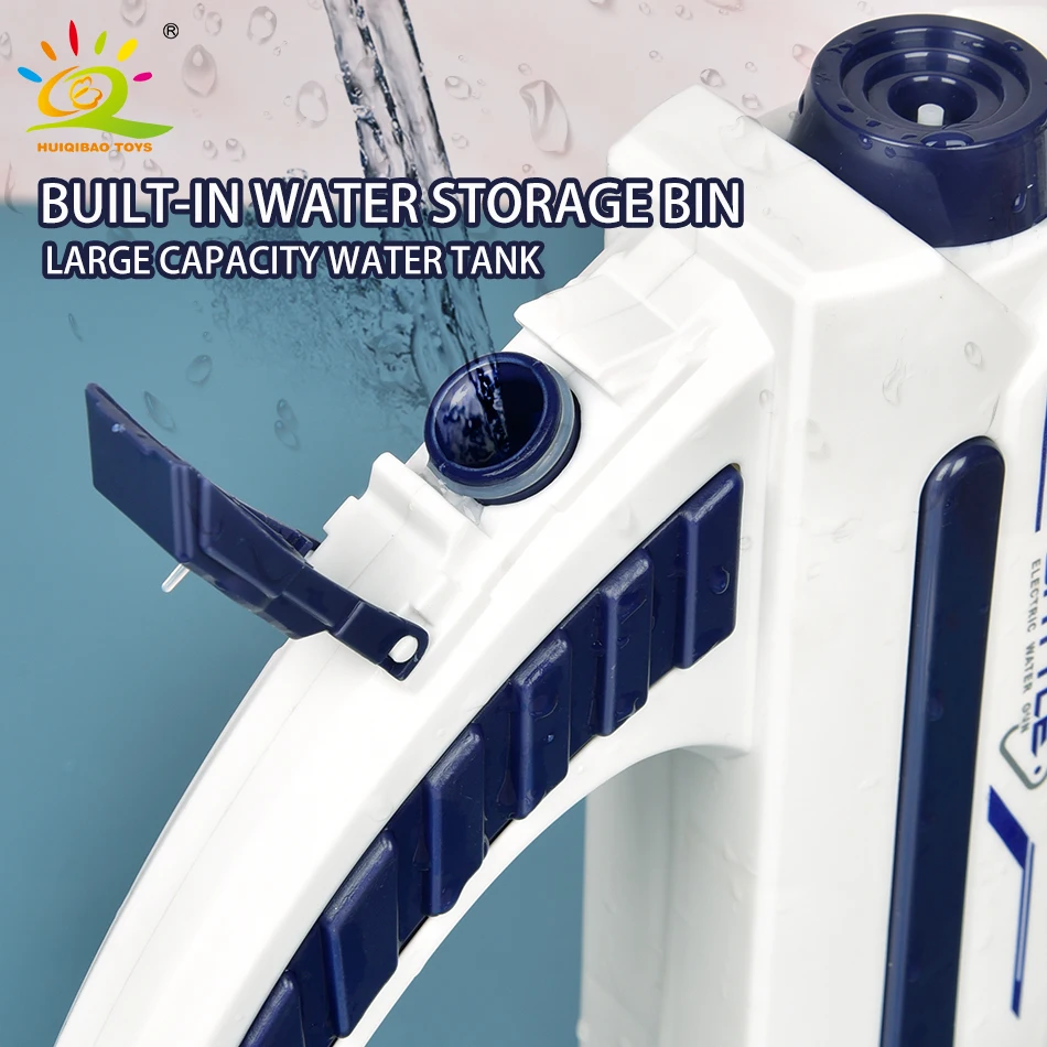 HUIQIBAO-مسدس تخزين مياه أوتوماتيكي كهربائي للأطفال ، محمول ، صيفي ، شاطئ ، قتال خارجي ، ألعاب خيالية للأولاد ، لعبة أطفال