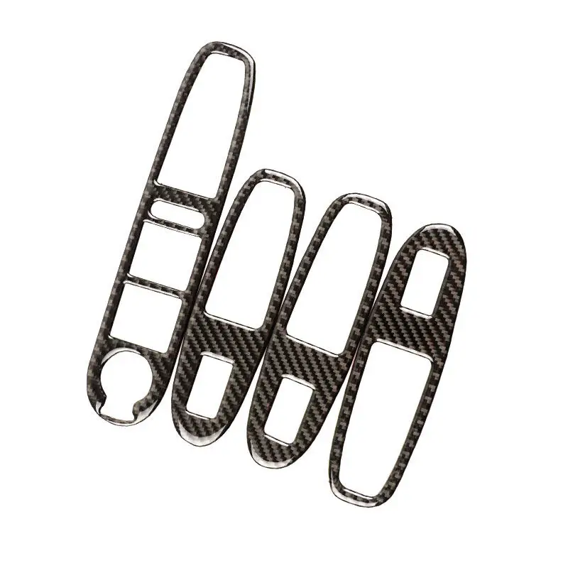 Car Accessories Interior Window Glass Lift Panel Switch Button Frame Cover Soft Carbon Fiber Trim For Alfa Romeo 159 2004-2011