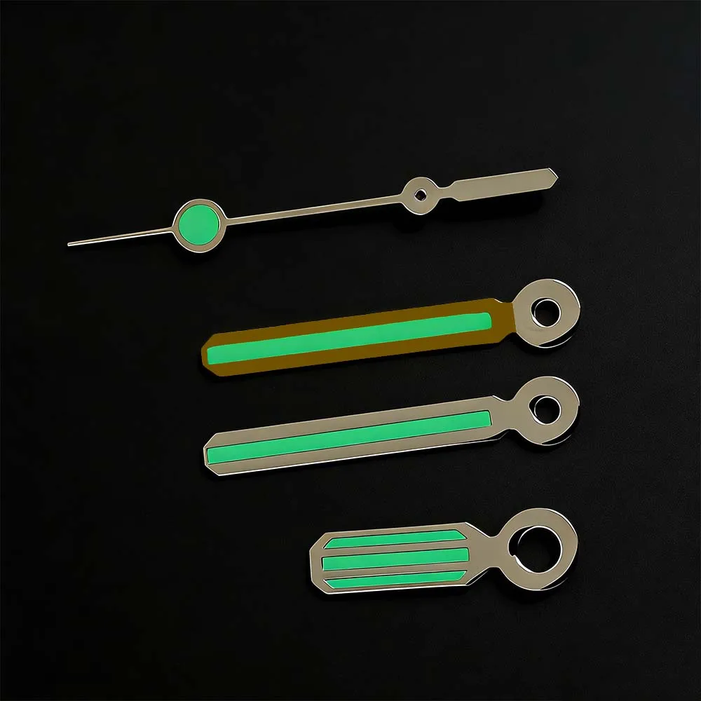 Silver Yellow Watch Hands for NH35 NH36 Movement 4Pins Needles  Green Luminous Watch Pointers Modified Set