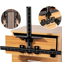 Aluminum Alloy Cabinet Hardware Jig Pocket Hole Jig Drill Locator Punch Guide for Installation of Handles Knobs & Pulls on Door