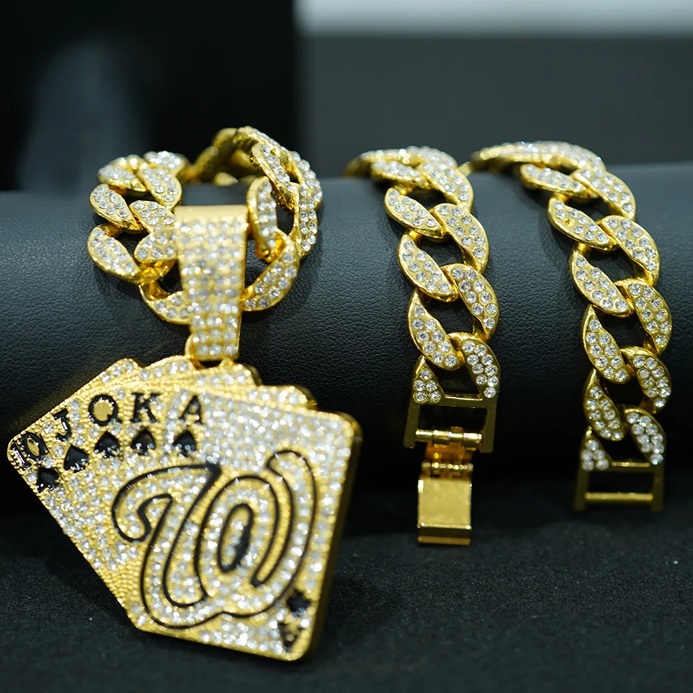 Hip-hop Simple Playing Card Necklace for Men and Women Couples Personality Street Hip-hop Rock Trend Jewelry Cool Luck Necklace