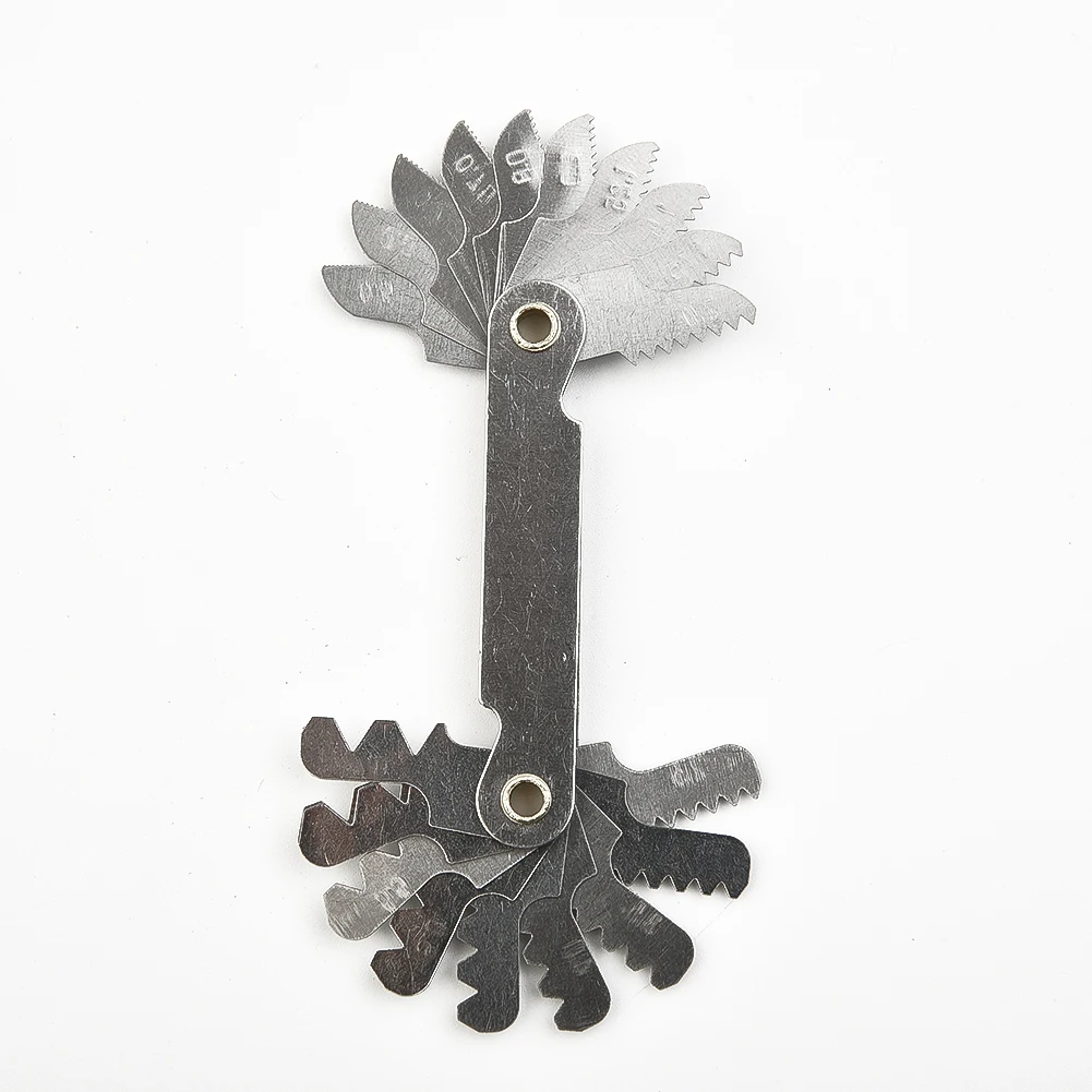 Medidor de rosca métrica polegadas, Gear Tooth Screw Pitch Gauges, Medição de aço carbono, Medição central, Lathe Combo, 55 60 graus