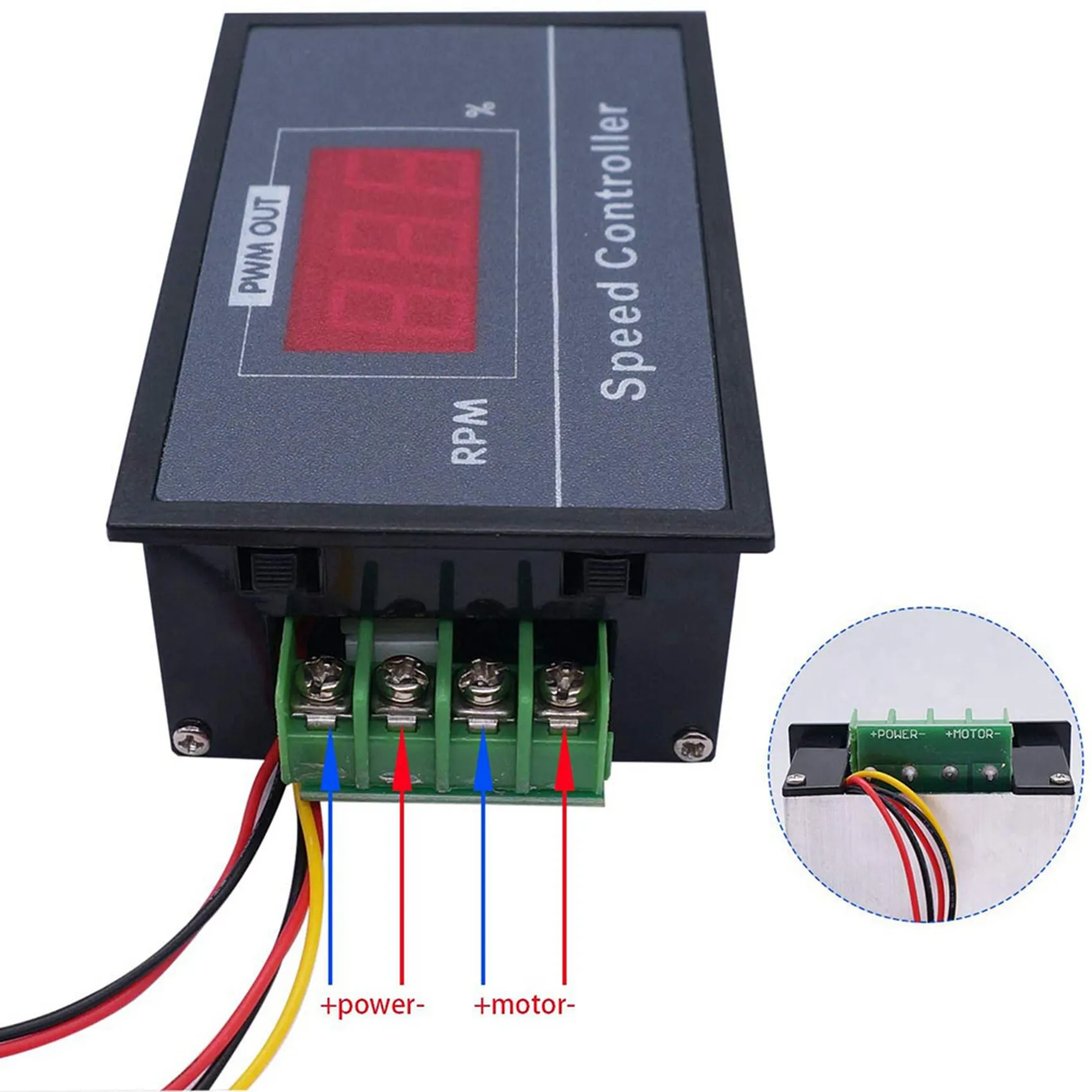 A64Z 2X PWM DC Motor Speed Controller With Digital Display 30A PWM Adjustable Speed Stepless Regulator