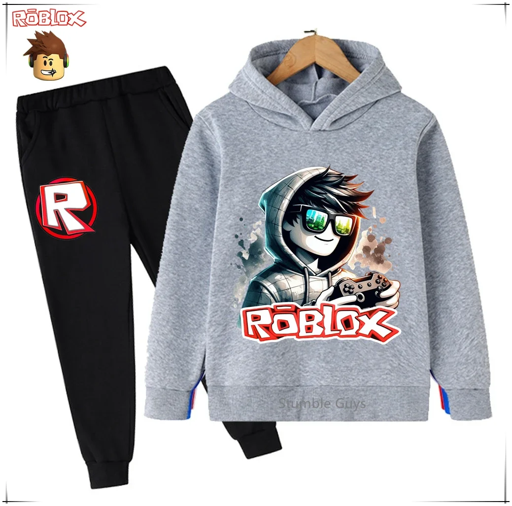 

Roblox Kids Hoodie Set Anime Character Print Spring Autumn Boys Clothes Girls Casual Outfit