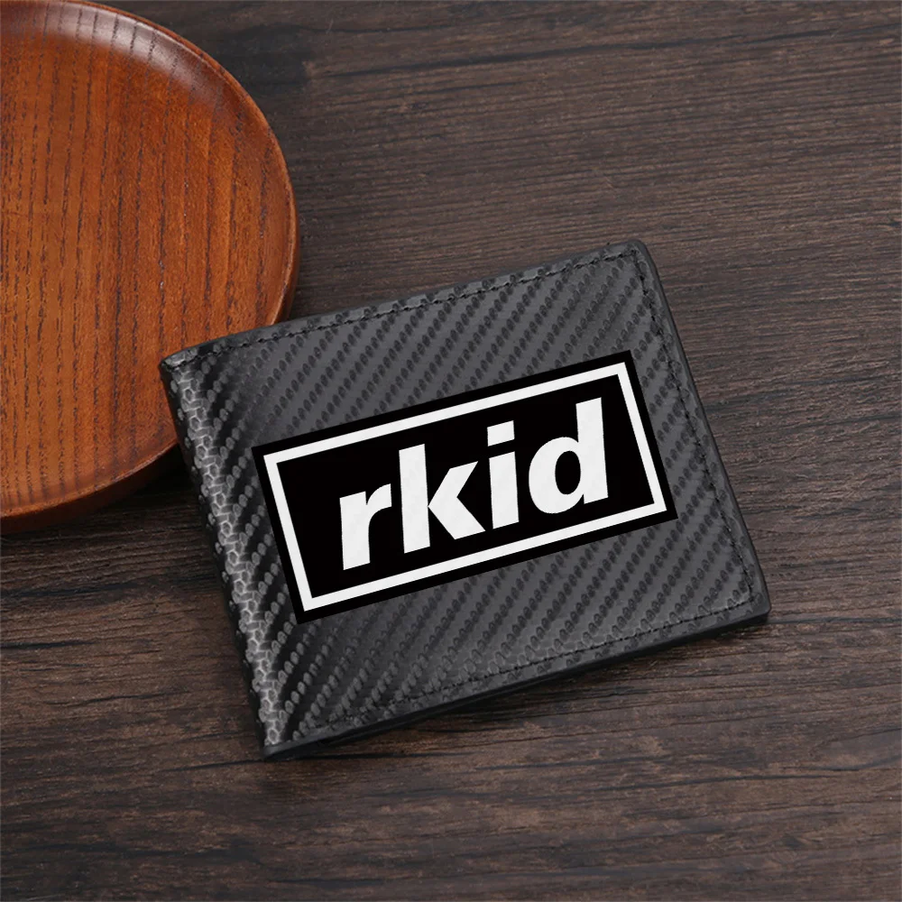 Bold white letters black square frame Men's Wallets Simple Business Modern Stylish Printing Design Gifts For Father Boyfriend Ch