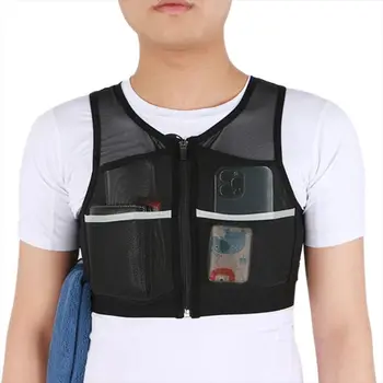 เสื้อแจ็คเก็ตวิ่งสะท้อนแสงความจุขนาดใหญ่สำหรับผู้ชายและผู้หญิงกระเป๋าใส่วิ่งเป้ใส่วิ่งกระเป๋าหน้าอกวิ่งมาราธอนกระเป๋าเสื้อกั๊ก